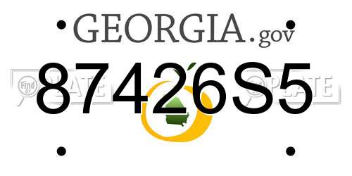 87426S5 Georgia License Plate