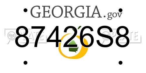 87426S8 Georgia License Plate