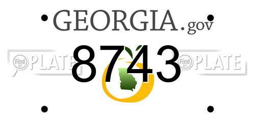 8743 Georgia License Plate