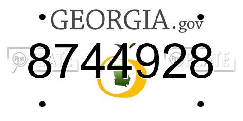 8744928 Georgia License Plate