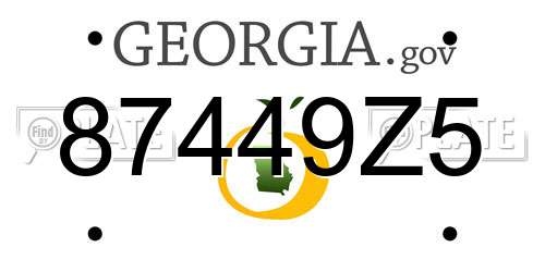 87449Z5 Georgia License Plate
