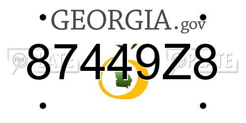 87449Z8 Georgia License Plate
