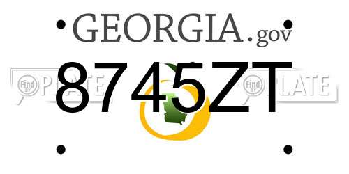8745ZT Georgia License Plate