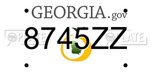 8745ZZ Georgia License Plate