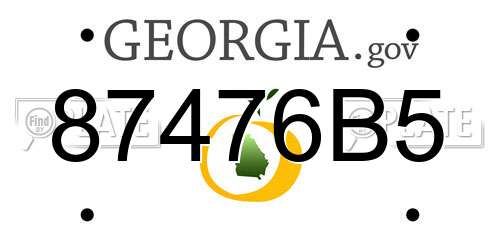 87476B5 Georgia License Plate