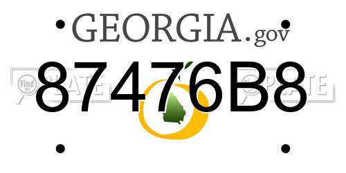 87476B8 Georgia License Plate