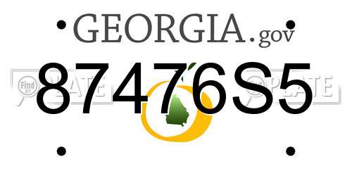 87476S5 Georgia License Plate