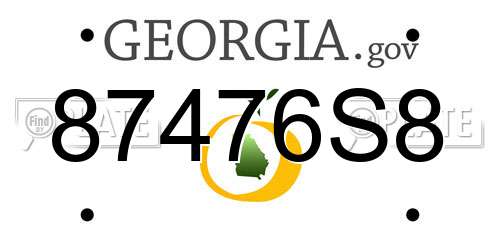 87476S8 Georgia License Plate