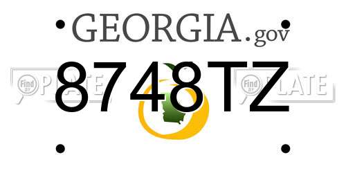 8748TZ Georgia License Plate