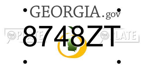 8748ZT Georgia License Plate