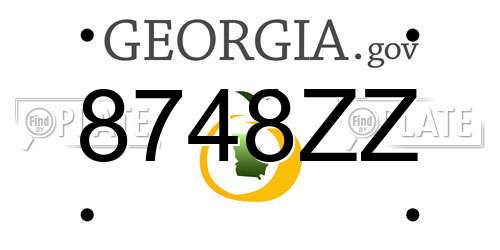 8748ZZ Georgia License Plate