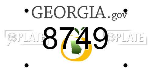 8749 Georgia License Plate