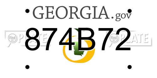 874B72 Georgia License Plate
