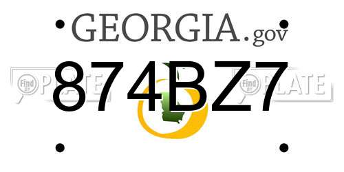 874BZ7 Georgia License Plate