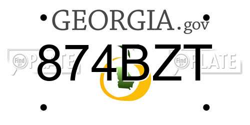 874BZT Georgia License Plate