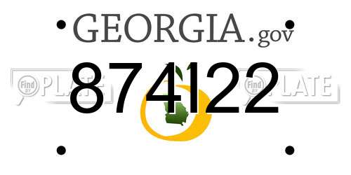874I22 Georgia License Plate