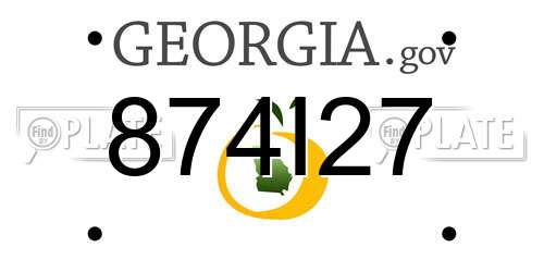 874I27 Georgia License Plate