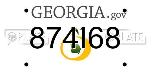 874I68 Georgia License Plate