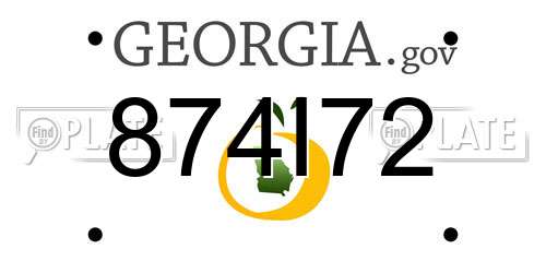 874I72 Georgia License Plate