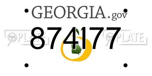 874I77 Georgia License Plate