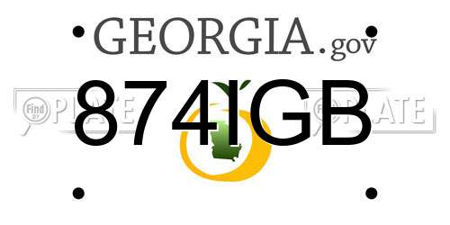 874IGB Georgia License Plate