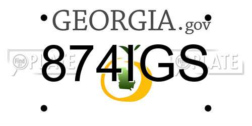 874IGS Georgia License Plate