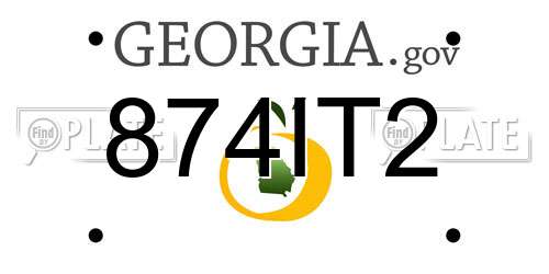 874IT2 Georgia License Plate