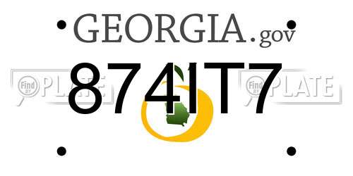 874IT7 Georgia License Plate