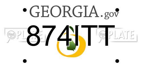 874ITT Georgia License Plate