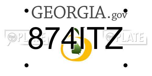 874ITZ Georgia License Plate