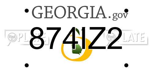 874IZ2 Georgia License Plate