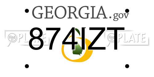 874IZT Georgia License Plate