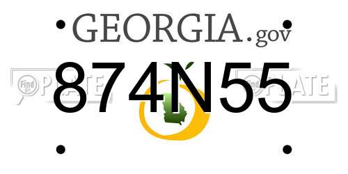 874N55 Georgia License Plate
