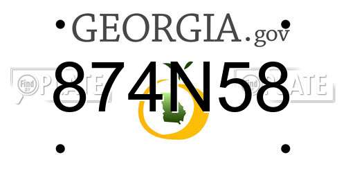 874N58 Georgia License Plate