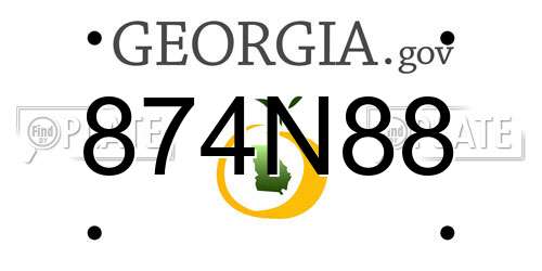 874N88 Georgia License Plate