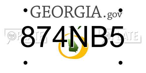 874NB5 Georgia License Plate