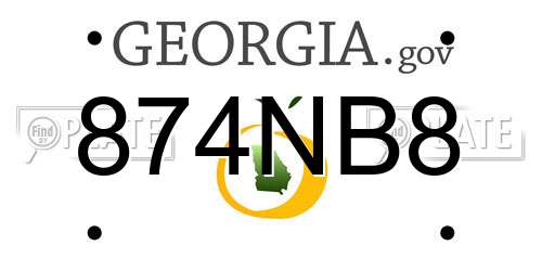 874NB8 Georgia License Plate