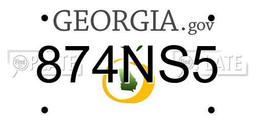 874NS5 Georgia License Plate