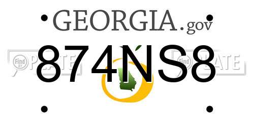 874NS8 Georgia License Plate