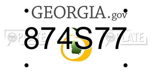 874S77 Georgia License Plate