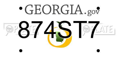 874ST7 Georgia License Plate