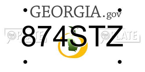 874STZ Georgia License Plate