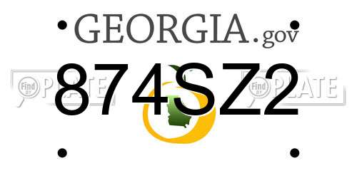 874SZ2 Georgia License Plate