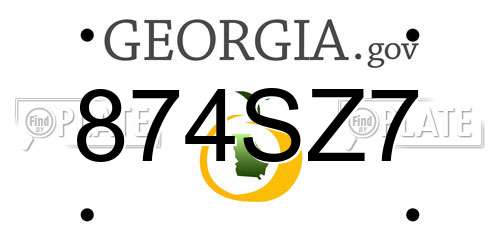 874SZ7 Georgia License Plate