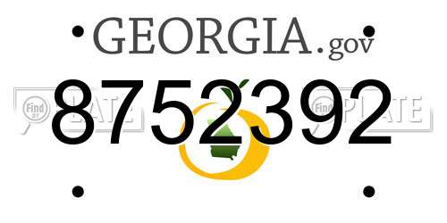 8752392 Georgia License Plate
