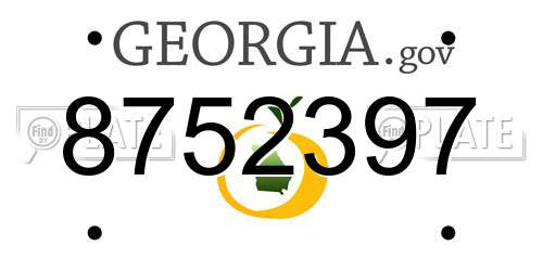 8752397 Georgia License Plate
