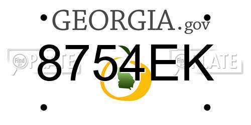 8754EK Georgia License Plate