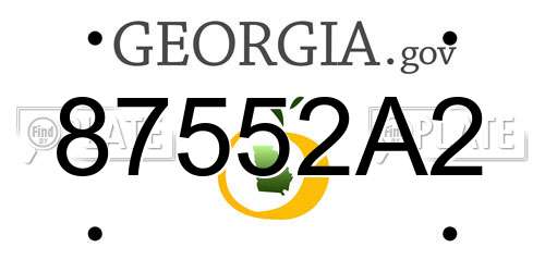 87552A2 Georgia License Plate