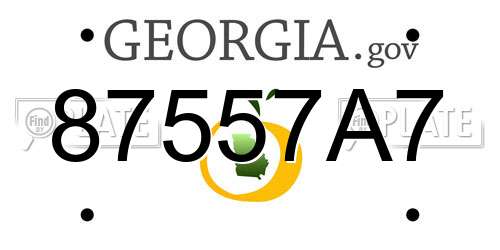 87557A7 Georgia License Plate