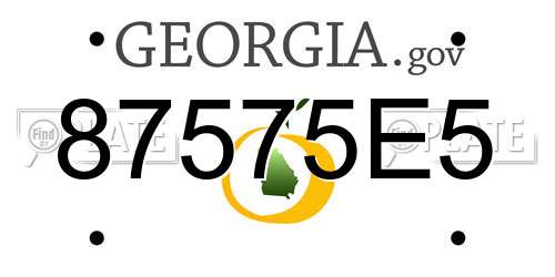 87575E5 Georgia License Plate